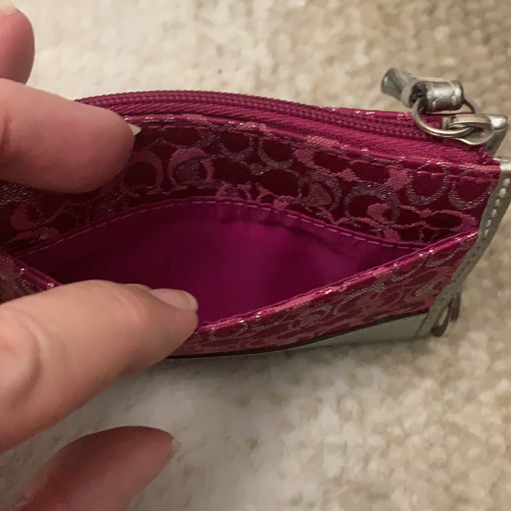 Coach Pink leather key and card case - Picture 5 of 6